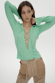 Sage Knit Top Green Apple