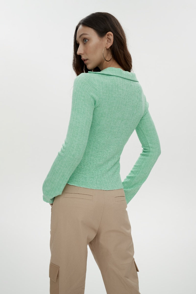 Sage Knit Top Green Apple