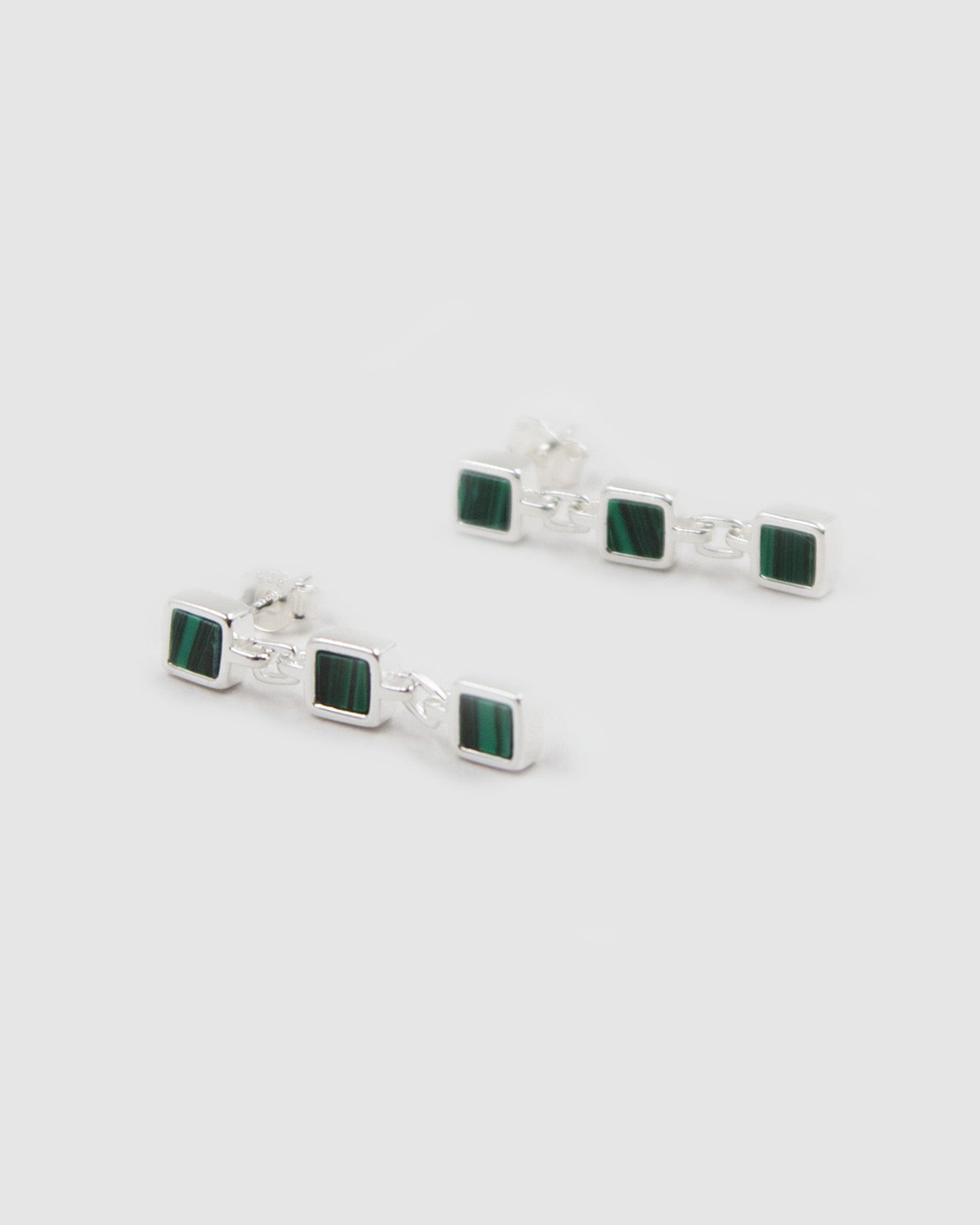 Santiago Triple Drop Earring green/silver