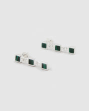 Santiago Triple Drop Earring green/silver