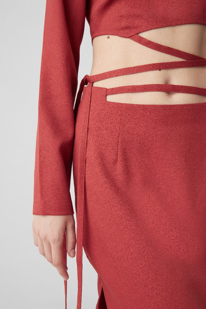 001 Skirt Brick Red