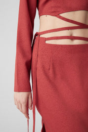 001 Skirt Brick Red