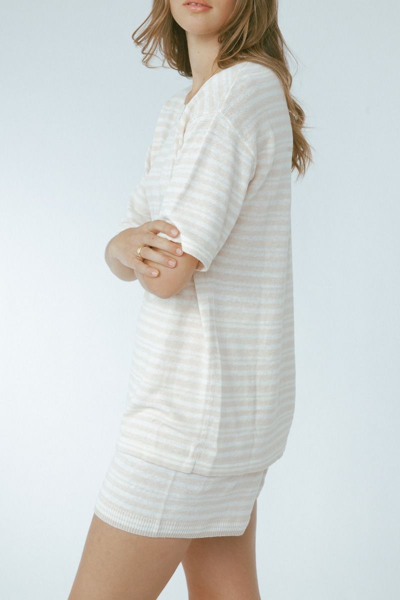 Lyra Tshirt - Sand Stripe