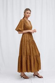 Adele Dress Chocolate And Cream Polka