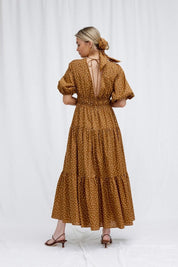 Adele Dress Chocolate And Cream Polka