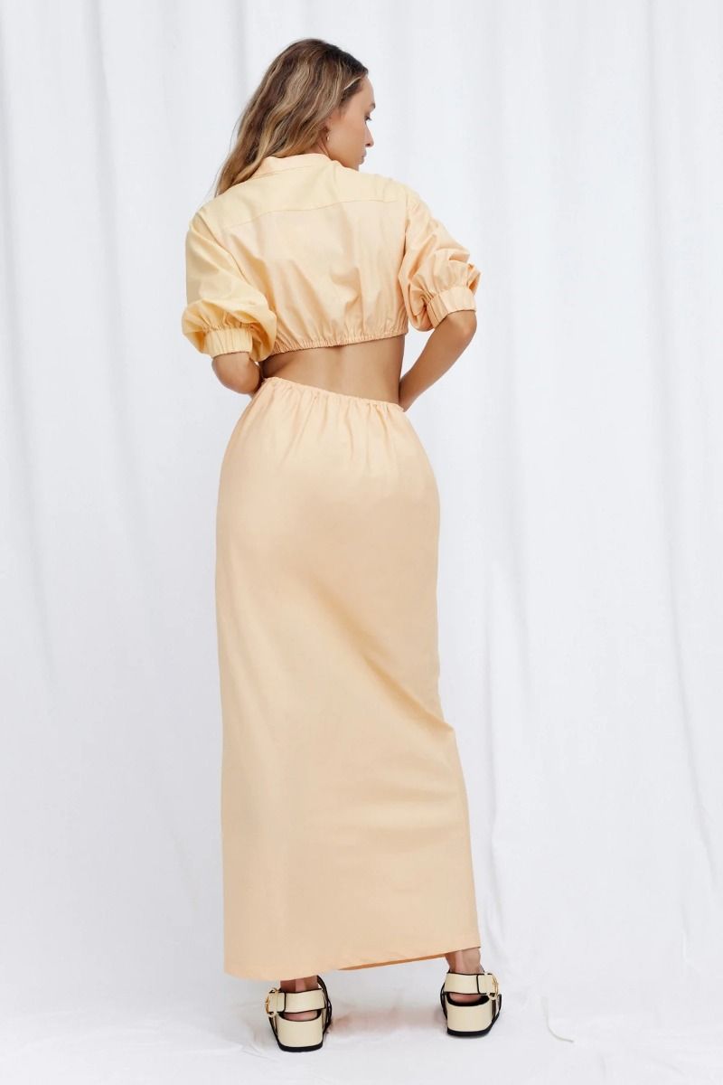 Kara Midi Dress Peach Mix