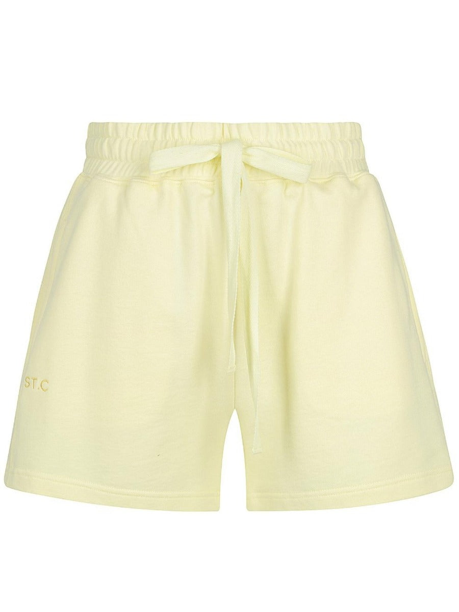 Embroidered Logo Track Short - Lemon Meringue