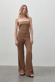 Tailored Wool Jumpsuit Truffle