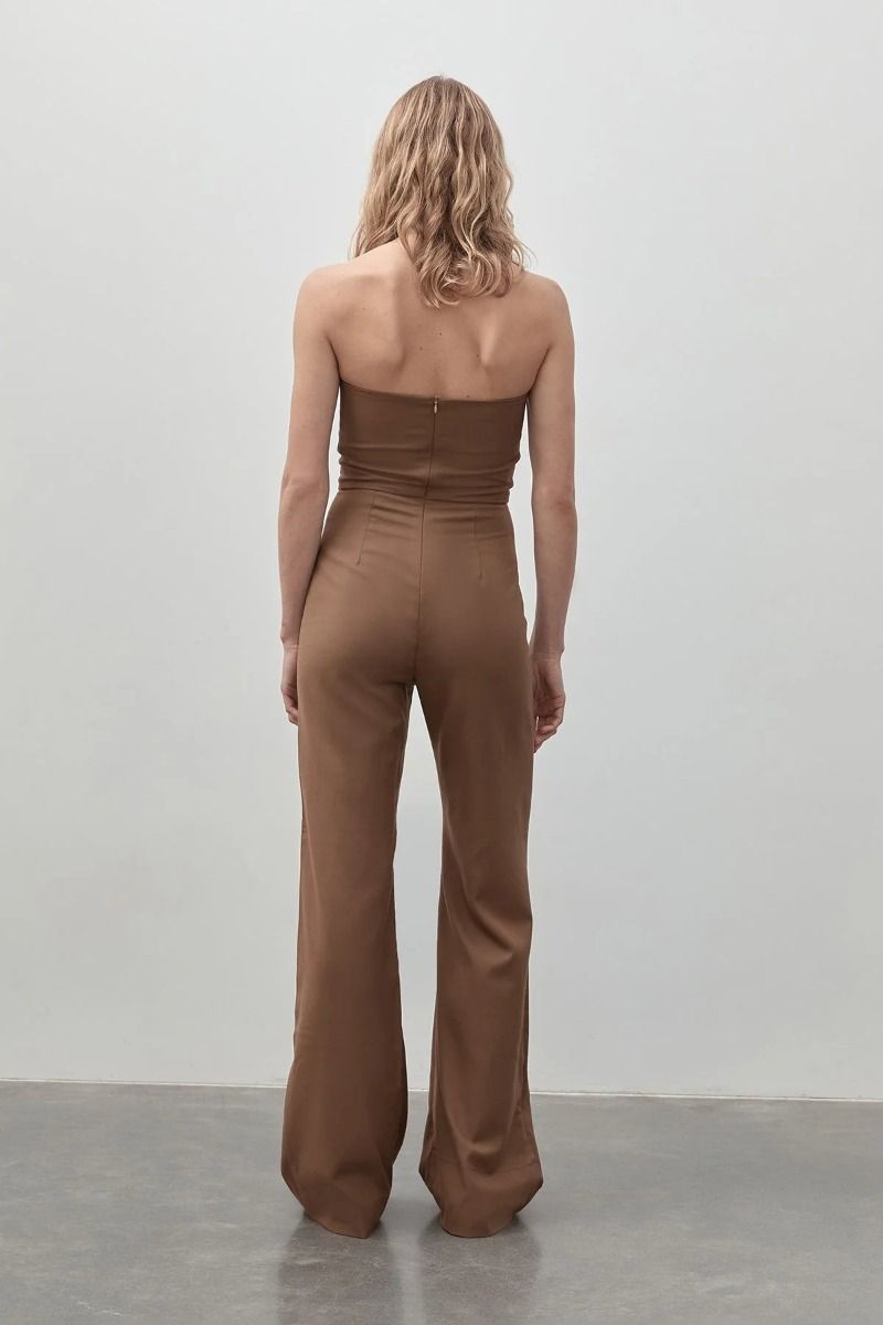 Tailored Wool Jumpsuit Truffle