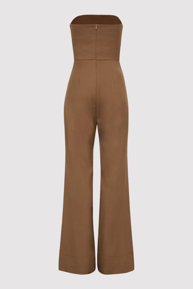 Tailored Wool Jumpsuit Truffle