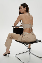 Thea Corset Toffee Check