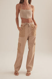 Thea Corset Toffee Check