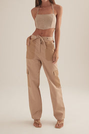 Thea Corset Toffee Check