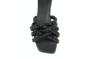 Theresa Scrunchie Sandal - Black