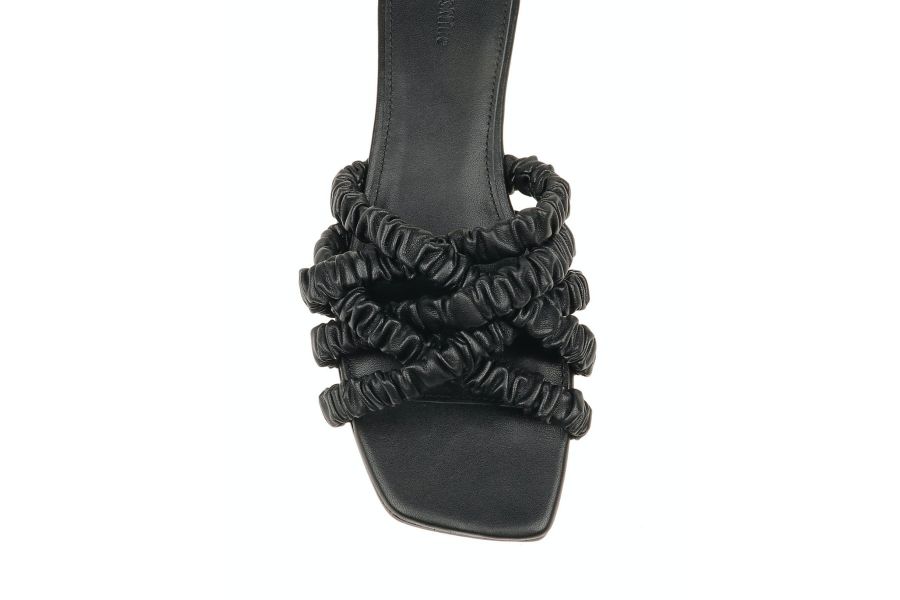 Theresa Scrunchie Sandal - Black