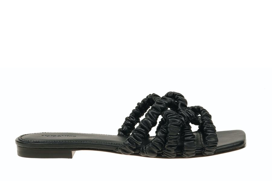 Theresa Scrunchie Sandal - Black