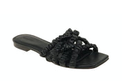 Theresa Scrunchie Sandal - Black