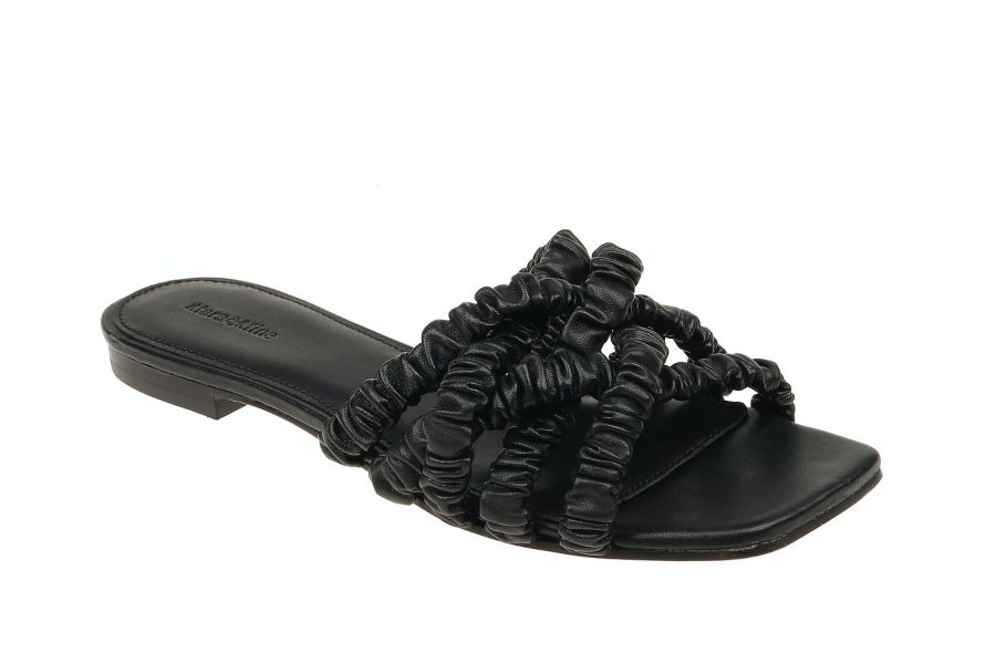 Theresa Scrunchie Sandal - Black