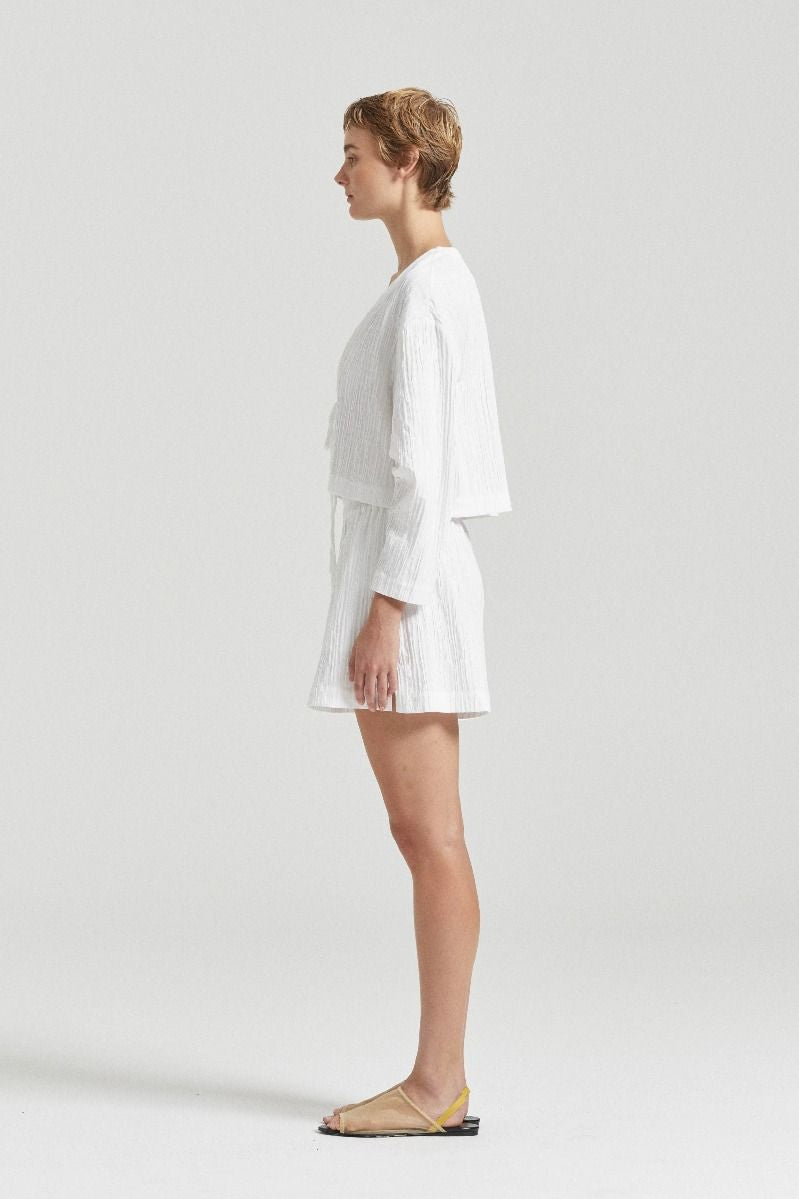 The Suki Tie Top White