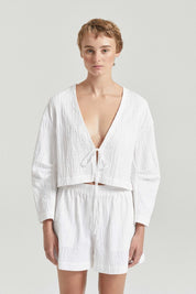 The Suki Tie Top White