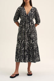 Turner Dress Black Botanic