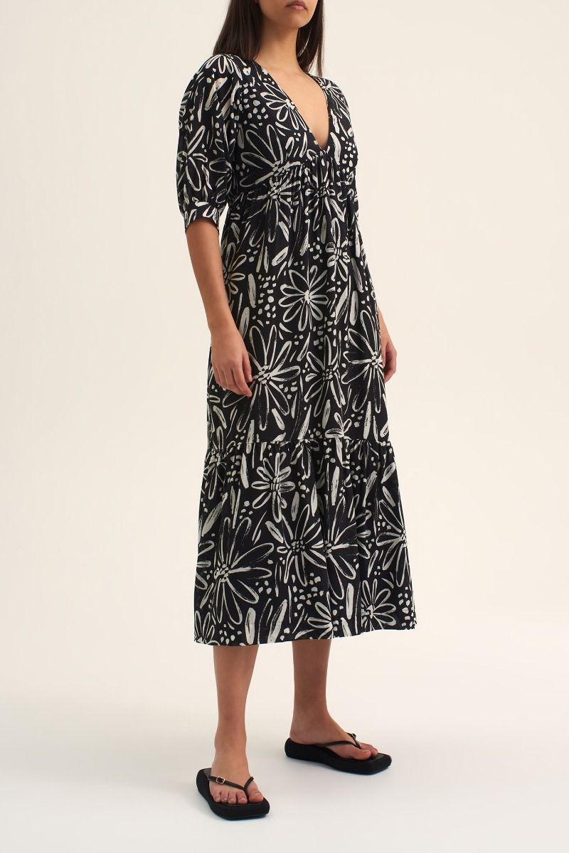 Turner Dress Black Botanic