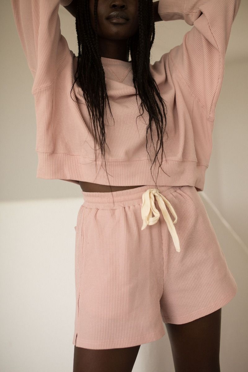 Waffle Sweatshirt Dusty Rose