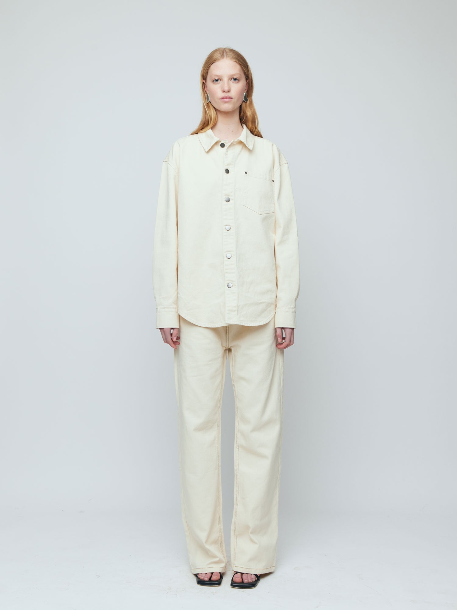 Womens Denim Shirt - Ivory