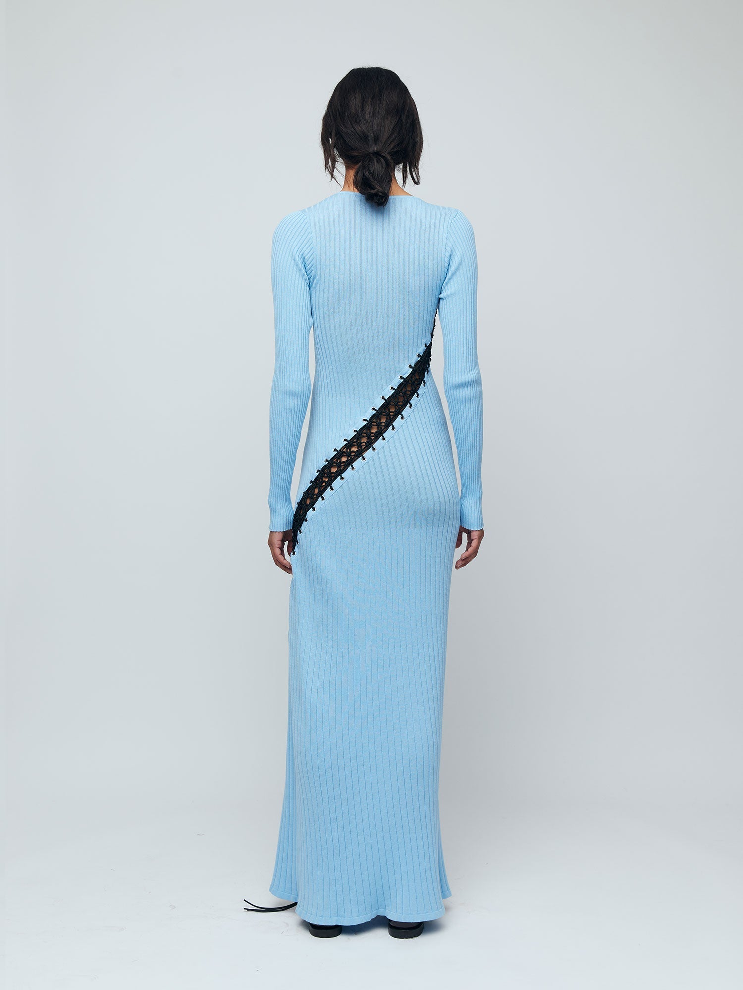 Edie Macramé Maxi Dress - Icy Blue