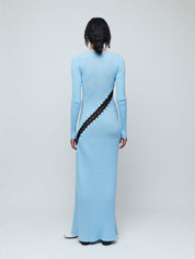 Edie Macramé Maxi Dress - Icy Blue