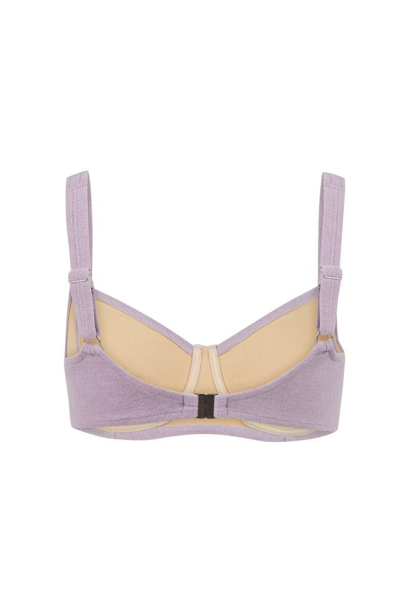 Towelling Bra Cup Bikini Top - Lilac