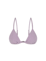 Towelling Tri Bikini Top - Lilac