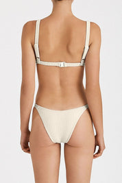 Cord Towelling Curve String Brief - Ivory