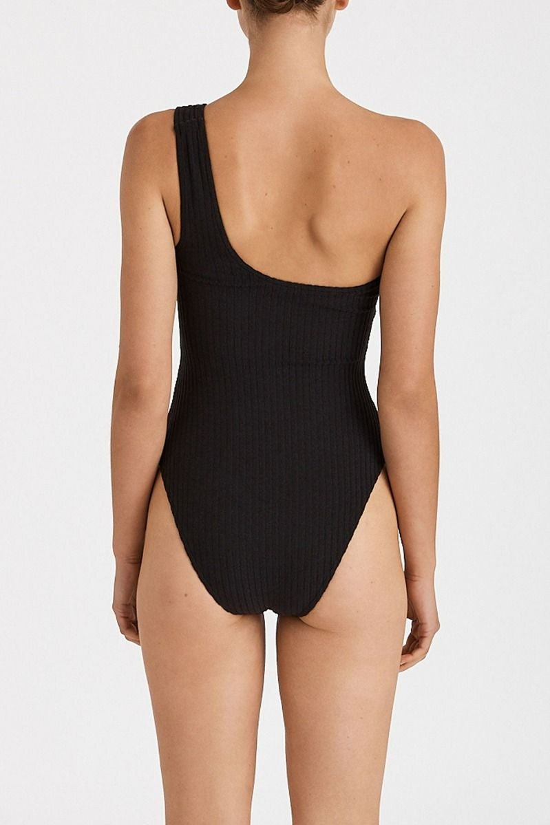 Black Cord Towelling One Piece Black