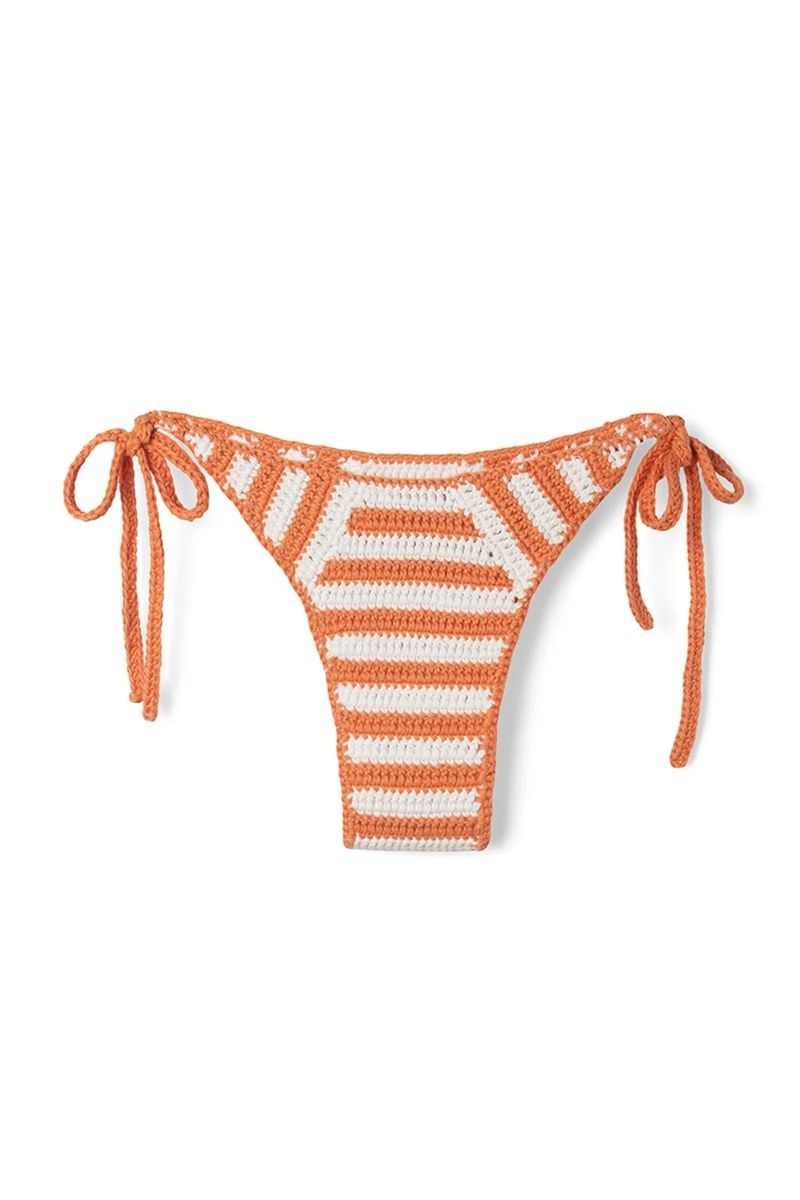 Tangerine Cotton Crochet Brief Tangerine White