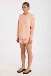 Shell Cotton Blend Knitted Short