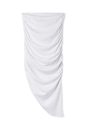 Hemp Cotton Ruched Skirt White