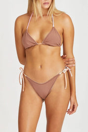 Watercolour Stripe Reversible String Curve Tie Brief Watercolour Chocolate