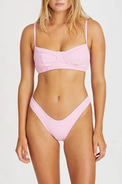 Sea Pink Ribbed Curve Brief Sea Pink