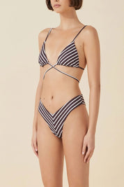 Plum Stripe Tie Triangle Plum Stripe