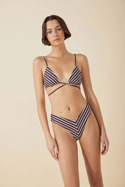 Plum Stripe Tie Triangle Plum Stripe