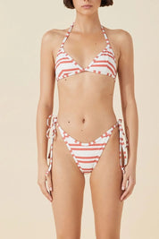 Red Stripe Halter Triangle Red Stripe