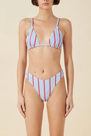 Stripe Thong Brief Rio Red Cool Blue