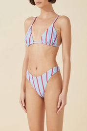 Stripe Thong Brief Rio Red Cool Blue