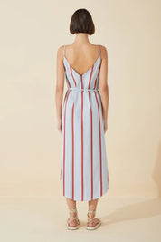 Rio Stripe Wrap Dress Rio Red Cool Blue